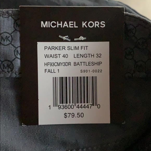 MICHAEL KORS Mend Parker Slim-Fit Stretch-Twill Pants 40x32 - Picture 6 of 8